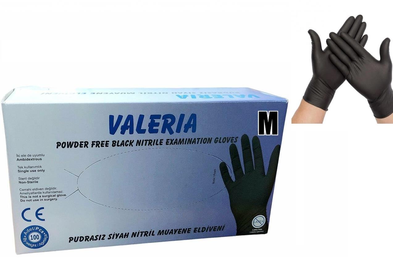 Pudrasız Siyah Nitril Eldiven M
